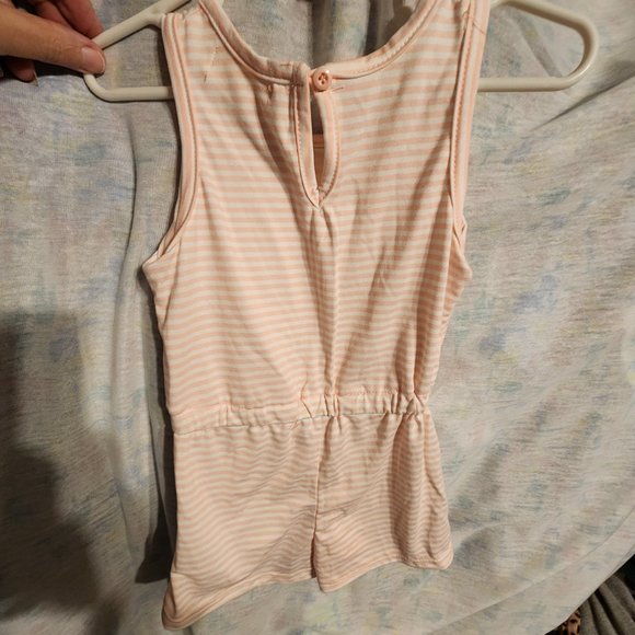 Btween Girls Size 2T Romper Pink and White Stripes With  Sequin Cat on the Front - Picture 5 of 5